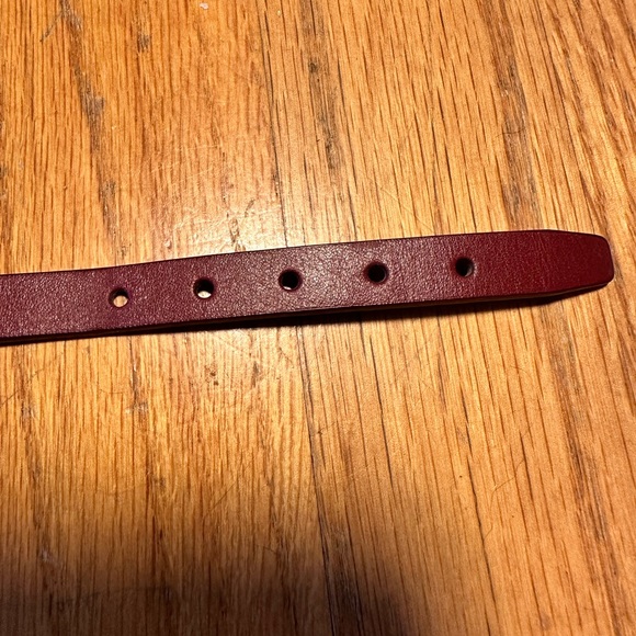 NWOT Leather Coach Embossed Burgundy Wrap Bracelet with Silver Buckle - Picture 4 of 5